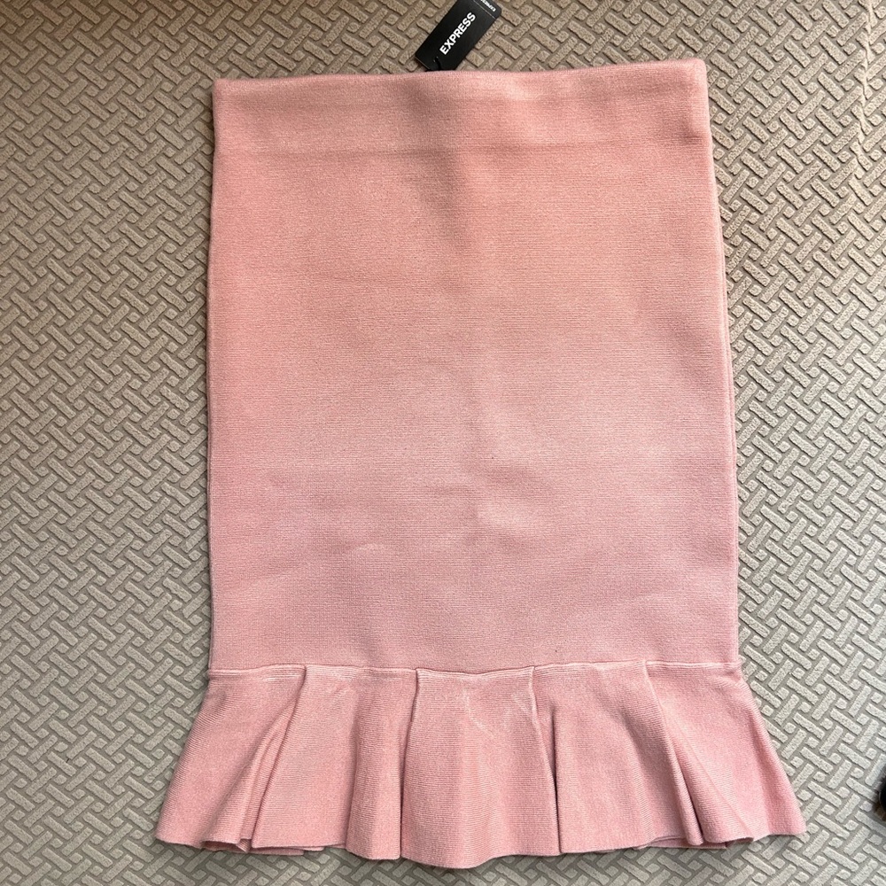 S Express Pink Pleated Pencil Skirt